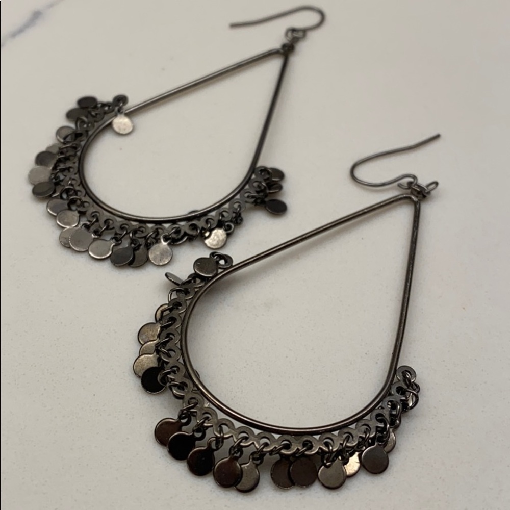 Space gray gypsy statement earrings
